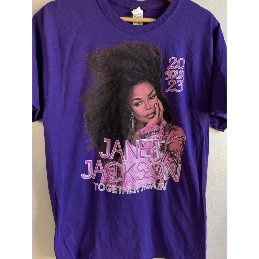 Janet Jackson Together Again Tour 2023 Purple Graphic T-Shirt Size Medium